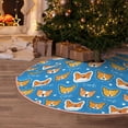 thumbnail image 6 of Daiia Corgi Dog Face Drawing Merry Christmas Tree Skirt , Xmas Large Lace-up Tree Skirt, Santa Snowflakes Rustic Home Decorations New Year Party Farmhouse Decor-48", 6 of 7
