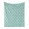 thumbnail image 1 of Baby Shower Soft Flannel Fleece Throw Blanket, Dogs on Polka Dotted Traditional Background with Hearts, Cozy Plush for Indoor and Outdoor Use, 50" x 70", Charcoal Grey Baby Pink, by Ambesonne, 1 of 6