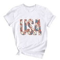 thumbnail image 5 of Independence Day T Shirts for Women Fourth of July T Shirts Women American Flag Shirts for Women Memorial Day Womens Tops 4th of July Womens Tee Printed Short Sleeved Round Neck T-Shirt Top, 5 of 6
