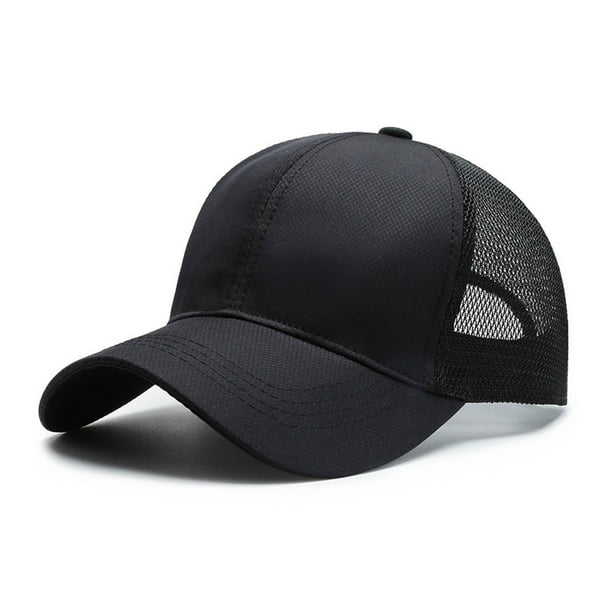 Gorra de béisbol Qarigey de talla grande para hombre ajustable transpirable estilo deportivo negro