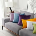 thumbnail image 5 of Deconovo Large Sofa Pillow Covers 24x24 Set Square Velvet Decorative Throw Pillow Covers for Beds, Sofa, 24"x 24", Lilac, 2 Pack, 5 of 8