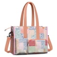 thumbnail image 2 of Teacher Tote Bag,Pioneer Flower Floral Print Pattern Teacher Utility Tote Bag,Large Work Tote Bags for Women with Multiple Pockets,Top Zipper Closure,13.8x10.6x6.7 Inch, 2 of 5