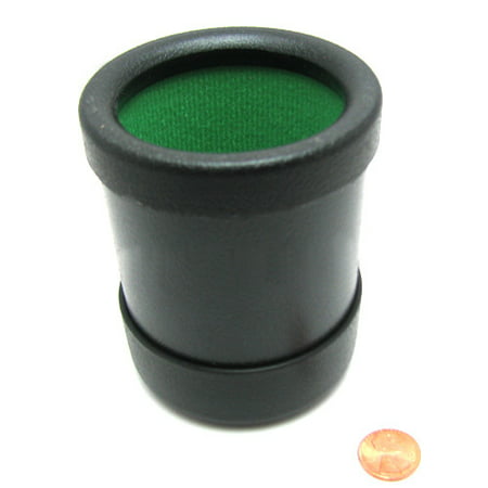 Koplow Games Heavy Duty Black Dice Die Cup Green Cloth for Board Game Yahtzee Craps 3x4 Round (Best Way To Roll Dice In Craps)