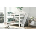 thumbnail image 3 of Tensun White Stairway Full-Over-Full Bunk Bed: Storage, Guard Rail. Solid Wood Bunk Beds with Safety Guardrails. Ideal for Teens, Kids. No Box Spring Required., 3 of 5