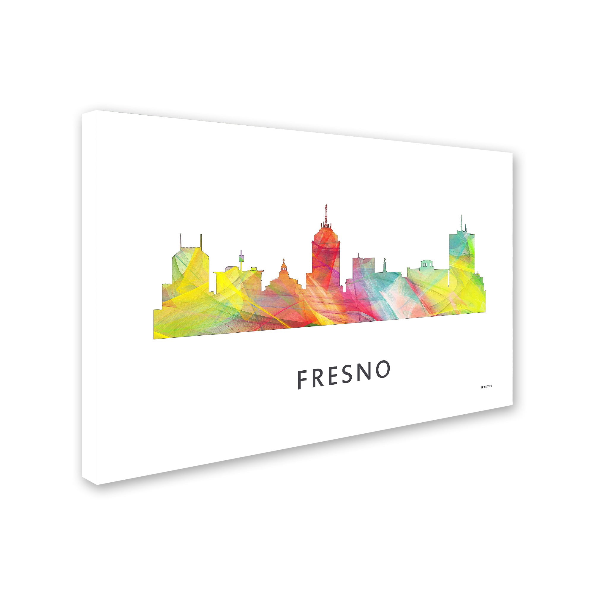 Trademark Fine Art 'Fresno California Skyline WB-1' Canvas Art by Marlene Watson
