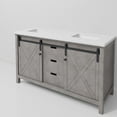 thumbnail image 6 of Lexora Home Marsyas 60" Quartz Top Double Vanity with Sinks in Ash Gray, 6 of 9