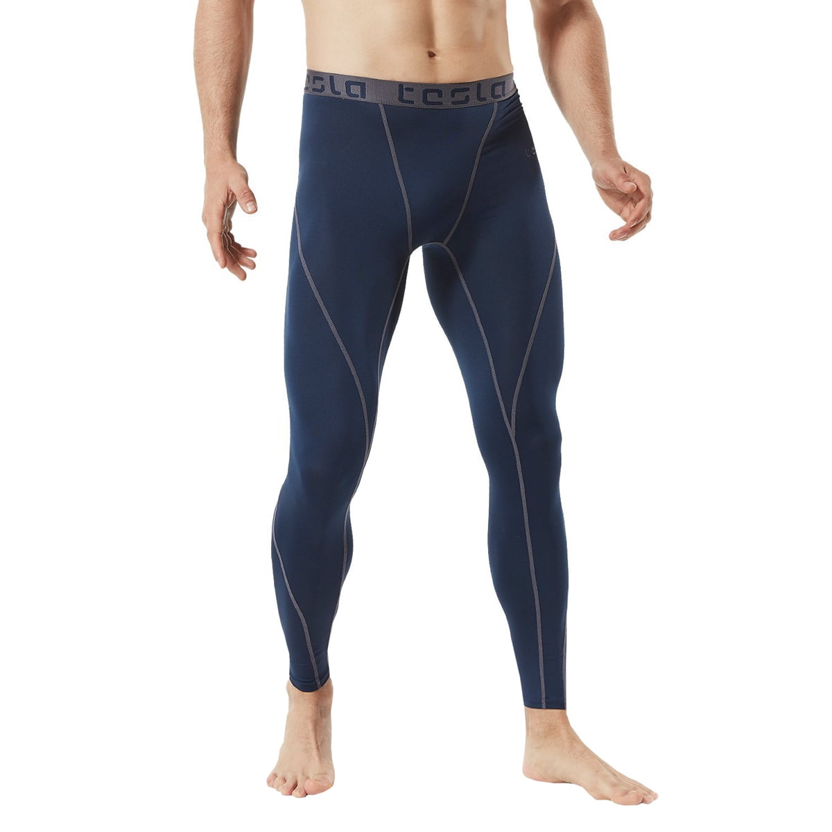 TSLA Tesla MUC78 Cool Dry 3/4-Length Compression Pants White/Steel 