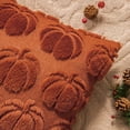 thumbnail image 4 of Rust Red Fall Pumpkin Decorative Throw Pillow Covers Set of 2, 20x20 Inch Soft Plush 3D Embroidered Halloween Pillow Covers for Fall Decorations Farmhouse Cushion Covers for Thanksgiving, 4 of 9