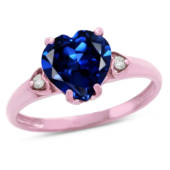 Star K� Heart Shaped 8mm Created Sapphire Engagement Promise Wedding Ring