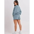 thumbnail image 6 of Women 2 Piece Outfits Sweatsuit Oversized Sweatshirt & Lounge Shorts 2023 Casual Cozy Pajamas Tracksuit Set, 6 of 10