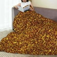 thumbnail image 6 of Honeii Golden Glitter Print Fleece Blanket - Throw Blanket for Bed, Sofa, Couch, Camping, and Travel , Microplush Ultra Soft Warm Blanket-40"x30", 6 of 7
