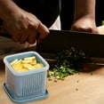 thumbnail image 6 of Stainless Steel Garlic Ginger Storage Container Refrigerator Organizer Box with Drain Tray Airtight Kitchen Produce Keeper for Fresh Herbs, Ukhbmc | Blue, 6 of 9