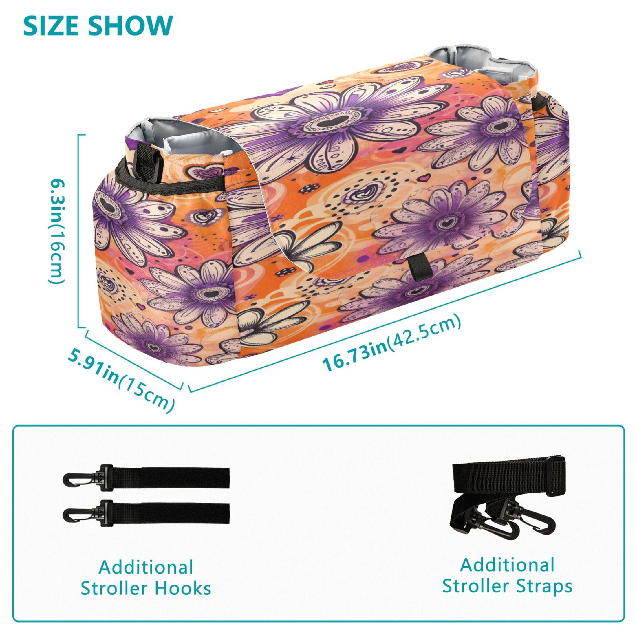 DIXRUYEE Stroller Organizer Love Blooms Printed