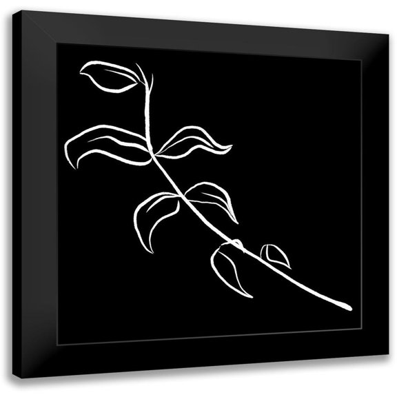 Villa, Milli 12x12 Black Modern Framed Museum Art Print Titled - Simple Black flower 2