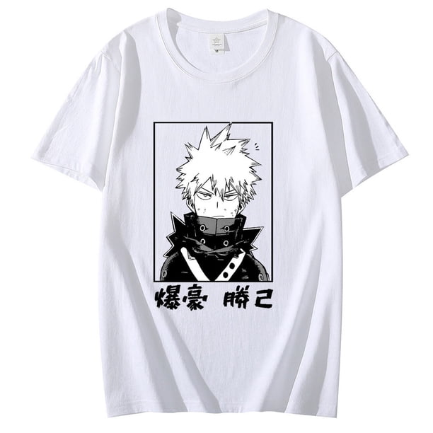 Camiseta Katsuki Bakugo Hombres Puro Boku No Hero Academia Manga Corta My Tee Tops Anime Ropa