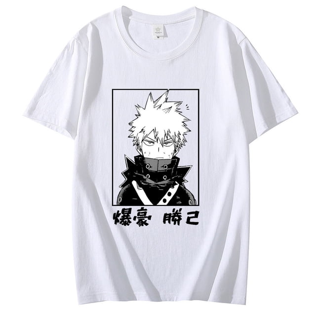 Camiseta Katsuki Bakugo Hombres Puro Boku No Hero Academia Manga Corta My Tee Tops Anime Ropa