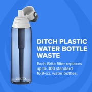 Brita 36 oz Orchid Plastic Filtered Water Bottle, Reduces Chlorine, Leak Proof with Straw