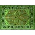 thumbnail image 1 of Ahgly Company Machine Washable Indoor Rectangle Oriental Green Industrial Area Rugs, 8' x 10', 1 of 4