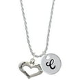 thumbnail image 1 of Delight Jewelry Silvertone Heart with 3 AB Crystals - Believe Faith Prayer Silvertone Script Initial Disc - C - Charm Necklace, 20"+3", 1 of 4