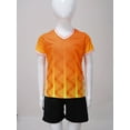 thumbnail image 2 of Hansber Soccer Uniforms for Kids Boys Football Jersey V Neck Practice T Shirt and Sport Shorts Set Orange M, 2 of 6
