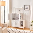 thumbnail image 4 of Bandeja higiénica HOOBRO Dual-House para gatos, color blanco, 4 of 9