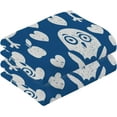 thumbnail image 2 of SKYSONIC Owl Pattern Blue Ultra Soft 2 PCS Towel Set, Highly Absorbent Hand Towels, 16"x28" Cotton Towels for Bathroom Hotel Gym Travel, Ideal for Daily Use, 2 of 7