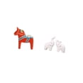 thumbnail image 5 of CoudarTitie Swedish Dala Horse Elephant Ornament Collectible Dalecarlian Animal Sculpture Figurine Tabletop Decoration for Bookshelf Entrance Cabinet Office Bedroom Home Decor, 5 of 8