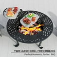 thumbnail image 2 of 43 Inch Fire Pit with 2 Grill, Outdoor Wood Burning Firepit with Lid, Metal Round Table for Backyard Patio Garden Picnic Camping Bonfire, 2 of 6