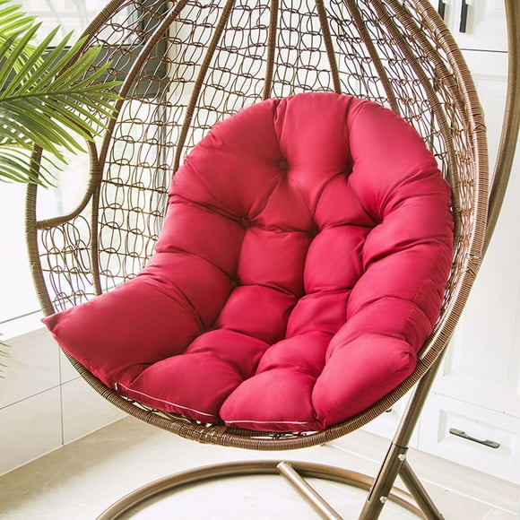 Wicker Chair Swing Hanging Seat Courtyard Garden Egg Hanging Chair Cushion, Used As A for Terrace Garden Outdoor Rattan Swing Cushion. Red