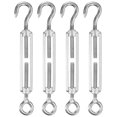 thumbnail image 1 of Uxcell 4-Pack Tensor Gancho y Ojo, Tensores de Acero Inoxidable M5 Pesados Ajustables para Cuerda, 1 of 7
