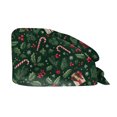 thumbnail image 2 of Wutalume Christmas Pattern Work Hat, Casual Adjustable Wash Cap for Women, Baggy Skull Cap for Nurse, Chef, or Salon, Dust Proof Beanie,Green, 2 of 6