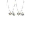 thumbnail image 2 of Delight Jewelry Silvertone Small Heart with Pink Ribbon ''The Cure'' Mother & Daughter Heart Necklaces (Set of 2), 19"+2", 2 of 4