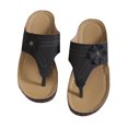 thumbnail image 3 of WIZUTIZ Flip-Flops for Women Thong Sandals for Women Slide Sandals Split Toe Comfortable Sandals for Women Work Comfort Elastic Flowers Sandals Pull-On Shoes Solid Sandals Holiday Black, 3 of 5