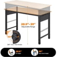 thumbnail image 4 of Rugerasy 47 Inch Heavy-Duty Workbench with Electrical Outlets & 20 Hooks,Industrial Grade Adjustable Work Table with Locking Casters,2000 Lb Load Capacity,Black+Natural, 4 of 7