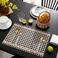 thumbnail image 3 of Western Texas Star Retro Placemats Set of 4, Country Vintage Black Beige Plaid Placemats for Dining Table, Place Mats for Kitchen Tabletop, Waterproof Wipeable Dining Table Mats Set, 3 of 9