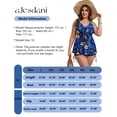 thumbnail image 6 of a.Jesdani Women Plus Size Tankinis Swimsuits Flowy Swimwear with Boyshorts Two Piece Bathing Suits for women Blue 4XL, 6 of 13