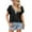 Black, variant on TAGOLD Womens Plus Size Summer Tops,Womens Plus Size Tops,Fashion Women's Summer V-Neck Lace Patchwork Short Sleeve Sexy Top Blouse Hot Pink S