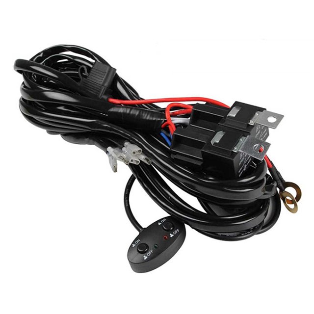 sweethay Kit de arnés de cableado de luz de barco de coche Universal motocicleta 12V 40A interruptor de relé de lámpara con accesorios de Bombillas para automóviles