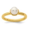thumbnail image 2 of Auriga Fine Jewelry 925 Sterling Silver White FWC Pearl Gold-plated Ring for Women Size 7, 2 of 6