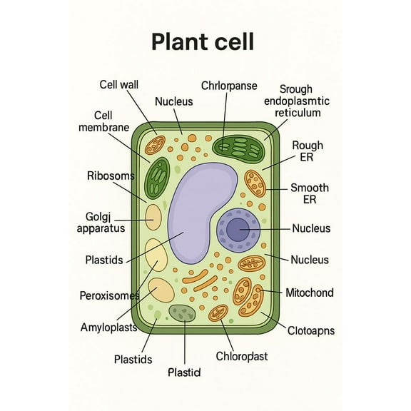Plant cell poster Suitable for medical education posters for students, and can also be used as classroom and hospital office decoration