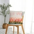 thumbnail image 5 of Yiaed Hello Spring Print Pillow Covers Super Soft Decorative Square Throw Pillow Covers Case Cushion Covers for Sofa Couch Bedroom Car Decor（No pillow core）-16"x16", 5 of 7