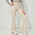 thumbnail image 6 of Girls Solid Casual Flare Leg Pants for Big Kids Mid Rise Full Length Back Pocket Stretch Fabric Everyday Bottoms, 6 of 8