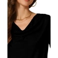 thumbnail image 5 of INSPIRE CHIC Women's Cowl Neck Short Sleeve Casual Stretchy Top M Black, 5 of 6