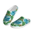thumbnail image 2 of Goofa Hawaii Palms Print Womens Mens Cotton Lightweight House Slippers , Washable Home Slippers,Indoor Comfy Bedroom Cozy Slippers-39/40, 2 of 7