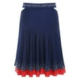 thumbnail image 4 of Zaldita Aislor Womens Latin Salsa Tango Dance Skirt Shinny Rhinestones Ruffled Skirt Navy Blue L, 4 of 7