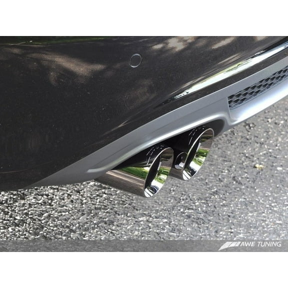 AWE Tuning Audi B8 A4 Touring Edition Exhaust with Quad Tips - Polished Silver Finish