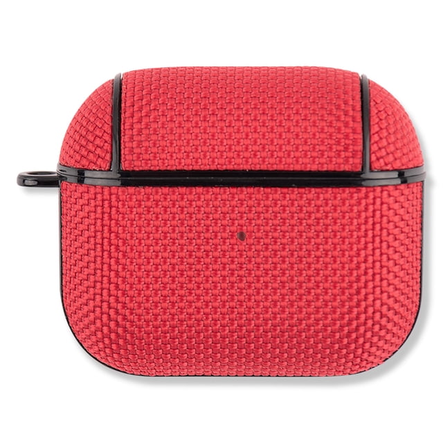Cateissary Funda protectora de nailon resistente al agua para auriculares, funda inalámbrica Little Pro portátil, reemplazo Visual a prueba de golpes para Cables de audio/vídeo Rojo