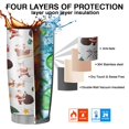 thumbnail image 7 of 20oz Tumblers White Christmas Santa Pattern Stainless Steel Vacuum Insulated Double Wall Travel Tumbler Cups Mug with Lid and Straw,Cleaning Brush for Cold & Hot Drinks, 7 of 7