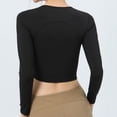 thumbnail image 4 of FAIWAD Long Sleeve Yoga Tops for Womens Adjustable Drawstring Side Ruched Athletic Slim Stretch Tops, 4 of 5