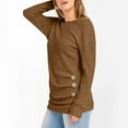 thumbnail image 3 of ABATAB Women Long Sleeve Tunic Tops for Leggings Crew Neck Ribbed Knitted Buttons Trendy Shirts Fall Casual Lightweight Pullover(Medium,Khaki), 3 of 6